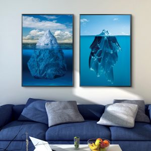 Modern Blue Tip of the Iceberg Canvas Painting Poster and Print for Living Room Sea Wall Art Pictures Bedroom Decoration Home