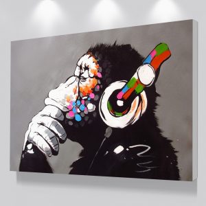 Modern DJ Monkey Posters And Prints On The Wall Graffiti Art Animal Canvas Paintings Wall Art Pictures For Living Room Decor