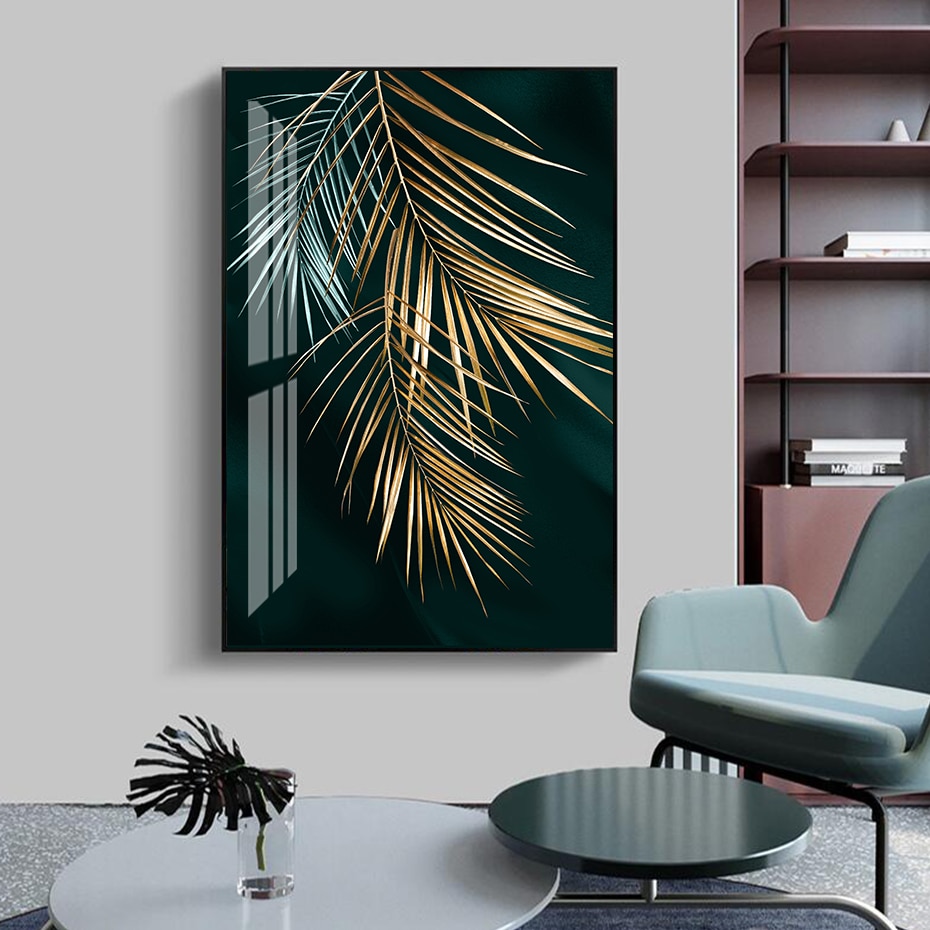 Modern-Dark-Green-Background-Golden-Leaves-Canvas-Painting-Wall-Art-Prints-Poster-Pictures-for-Living-Room-3.jpg