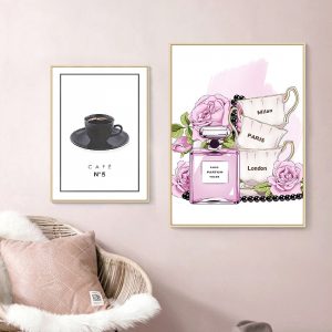 Modern Fashion Poster Art Prints Cafe Cup Photography Cafe Shop Art Canvas Painting Wall Picture Home Kitchen Wall Art Decor