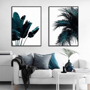 Modern Foliage Tropical Rain Forest Landscape Poster Canvas Painting Print Wall Art Nordic Minimalist Modular Living Room Home