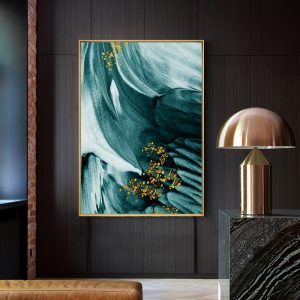 Modern Golden Green Canvas Painting Wall Art Poster and Print for Living Room Bedroom Decorative Pictures Home Abstract Unframed