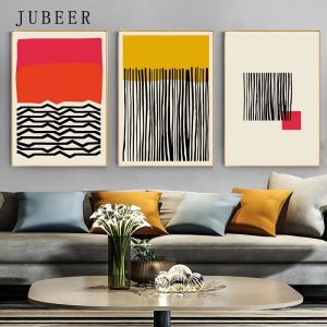 Modern Multicolored Abstract Geometric Wall Art Canvas Painting Picture Posters and Prints Gallery Kids Kitchen Home Decor