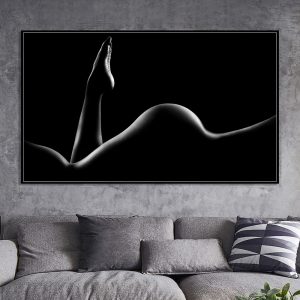 Modern Portrait Black Posters and Prints Wall Art Oil Canvas Painting Sexy Body Nude Women Pictures for Living Room Home Decor
