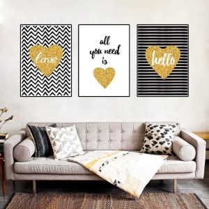 Modern Warm Romantic Wedding Room Canvas Painting All You Need Is Love Poster Bedroom Bedside Wall Art Pictures Home Decoration