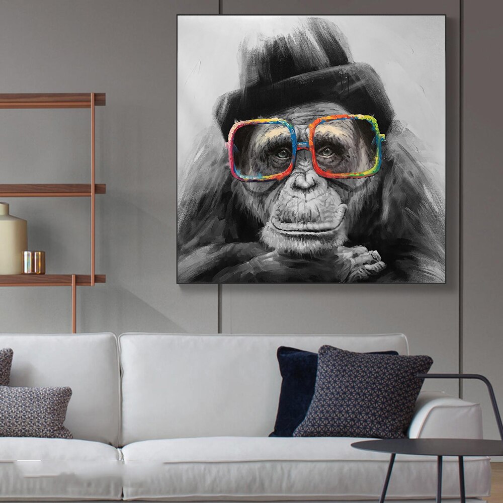Monkey-with-Glasses-Nordic-Art-Canvas-Posters-And-Prints-Black-And-White-Animals-Canvas-Paintings-On-6.jpg