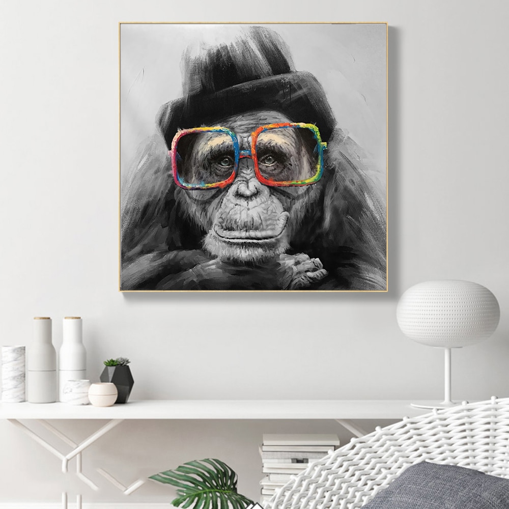 Monkey-with-Glasses-Nordic-Art-Canvas-Posters-And-Prints-Black-And-White-Animals-Canvas-Paintings-On-7.jpg