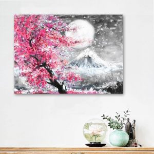 Mount Fuji Cherry Blossom Landscape Japan Canvas Painting Posters Prints Quadros Wall Art Picture Living Room Home Decor Cuadros