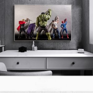 Movie Superheros in Toilet Poster Nordic Funny hero Kids Room Decor Wall Art Canvas Painting Cuadro
