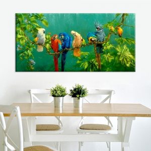 Nature Landscape Decorative Painting Tropical Rainforest Parrot Animal Print Poster Living Room Entrance Decor Wall Art Pictures