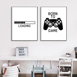 New Design Boys Game Poster And Print Illustration Gamer Quotes Wall Art Pictures Canvas Painting For Kids Room Home Decoration