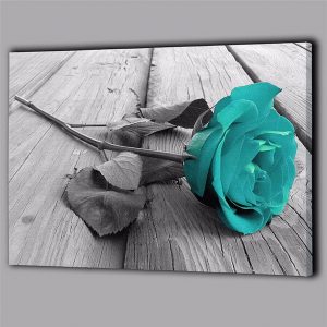New Home Decor Canvas Hanging Painting 1PC Modern Teal Blue Rose Flower Floral Canvas Large Wall Art Paintings Dec13#30