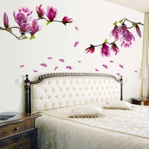New purple flower Removable Art Waterproof Bedroom Wall Stickers Home Decor Art Flower Vinyl Mural Wall Decals Removable #3