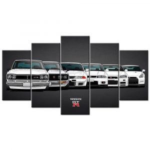 Nissan Skyline GT R Evolution Wallpaper Posters and Prints Wall Art 5 piece Canvas Painting For Living Room Decor