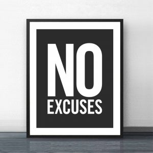 No Excuses Inspirational Quote Fitness Poster Gym Wall Decor , Motivational Art Typography Modern Canvas Painting Decoration