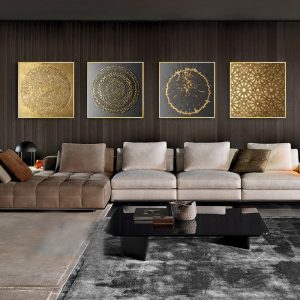 Nordic Art Abstract Golden Line Canvas Painting Wall Art Posters Prints Wall Pictures For Living Room Home Cuadros Decor