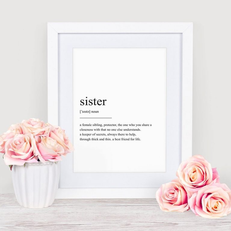 Nordic Black and White Quote Wall Art Prints Sister Poster Modern ...