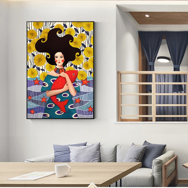 Nordic-Canvas-Painting-Cartoon-Girl-and-Fish-Posters-Prints-Quadros-Wall-Art-Romantic-Picture-Living-Room-3.jpg