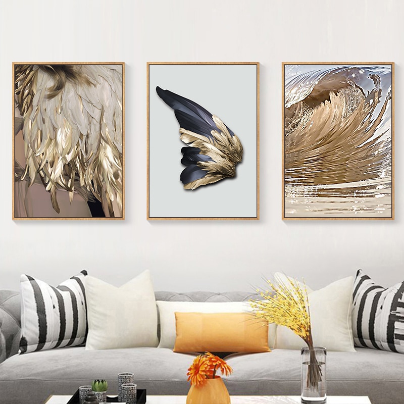 Nordic-Decor-Feathers-Canvas-Painting-White-Poster-And-Print-Unique-Modern-Golden-Wings-Wall-Art-For-2.jpg