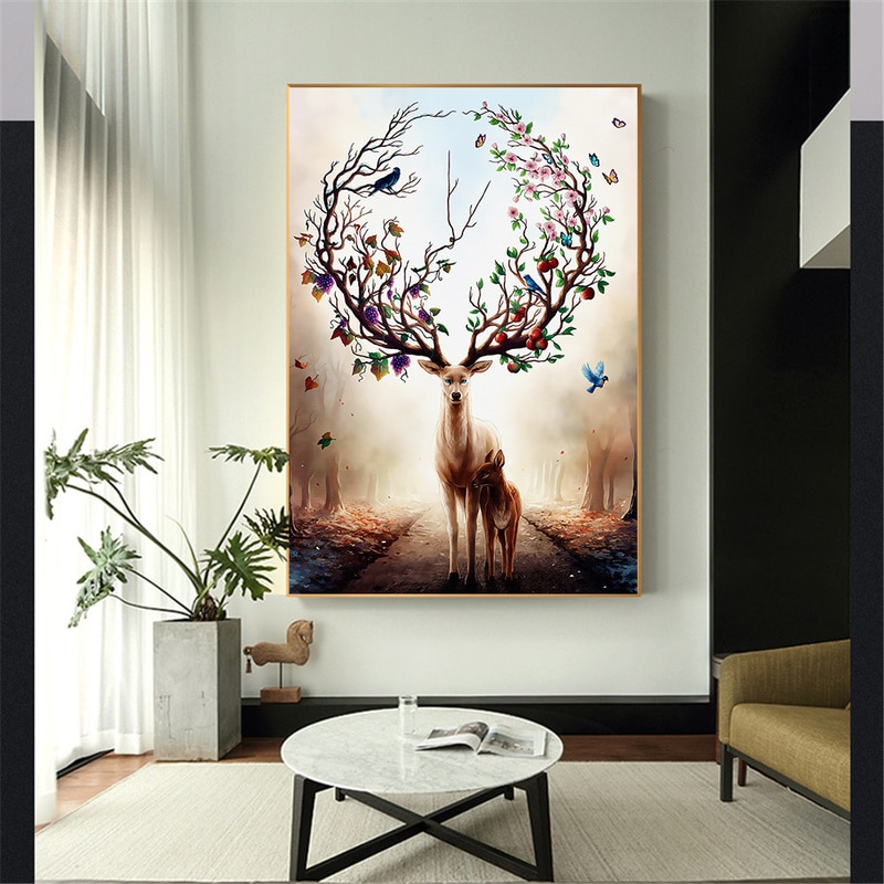 Nordic-Elk-Deer-Canvas-Paintings-Modern-Decorative-Pictures-Prints-and-Posters-Parent-child-Deer-Paintings-for-1.jpg