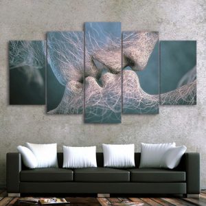 Nordic HD Printed Poster 5 Piece Canvas Art Abstract Love Kissing Cuadros Painting Decor Wall Art Decoration for Living Room
