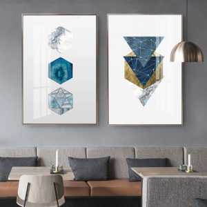 Nordic Home Decoration Colorful And White Geometric Pattern Decorative Painting Simple Art Canvas Poster Wall Pictures No Frame