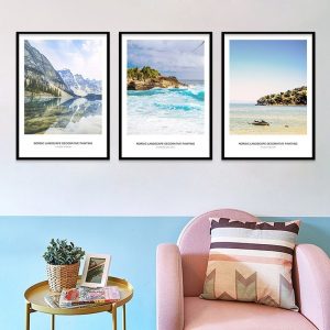 Nordic Landscape Decorative Painting A CLEAR STREAM CHARMING SEA VIEW HOLIDAY RESORT Wall Art Canvas Pictures For Living Room