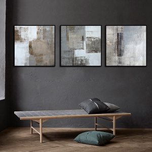Nordic Minimalist Geometric Grey Black Canvas Painting Poster And Prints Wall Picture For Home Living Room Sofa Decoration