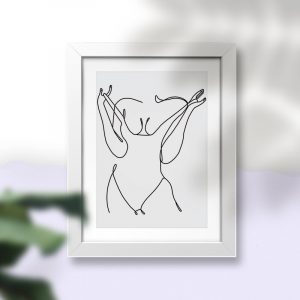 Nordic Minimalist Line Art  Poster Sexy Girl Body Naked Line Wall Art Canvas Painting Prints  Home Decor