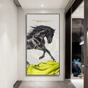 Nordic Modern Art Abstract Horses Canvas Painting Animals Wall Art Picture for Living Room Posters and Prints Home Decoration