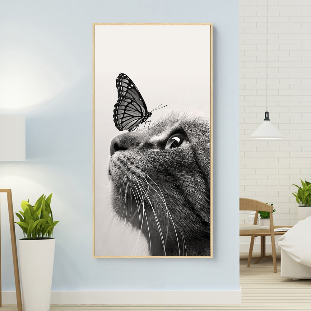 Nordic-Poster-and-Prints-Black-and-White-Cats-and-Butterfly-Wall-Art-Pictures-Decoration-Picture-Canvas-2.jpg
