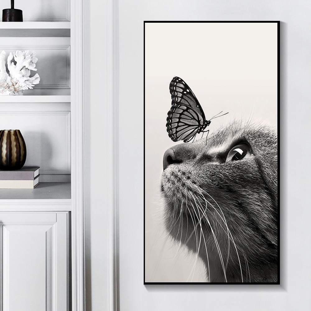 Nordic-Poster-and-Prints-Black-and-White-Cats-and-Butterfly-Wall-Art-Pictures-Decoration-Picture-Canvas-3.jpg
