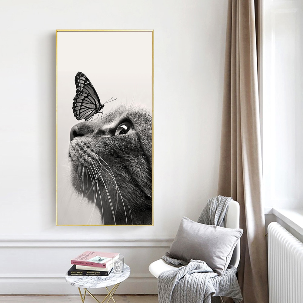 Nordic-Poster-and-Prints-Black-and-White-Cats-and-Butterfly-Wall-Art-Pictures-Decoration-Picture-Canvas-4.jpg