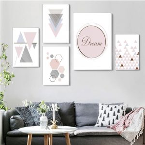 Nordic Small Fresh Color Block Canvas Painting Minimalist Abstract Dream Geometric Graphic Poster Living Room Bedroom Decor