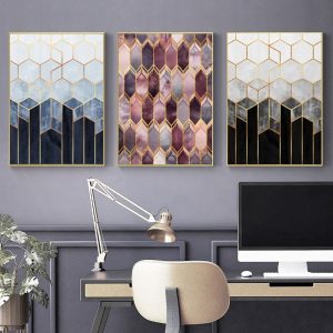 Nordic Space Geometric Canvas Painting Wall Art Abstract Gradient Posters and Prints Wall Pictures Home Wall Cuadros Decoration