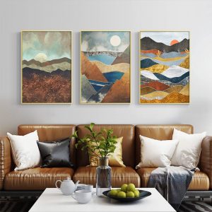 Nordic Style Abstract Mountain Rang Scenery Posters Canvas Painting Posters and Prints Wall Art Pictures for Room Bedroom Decor