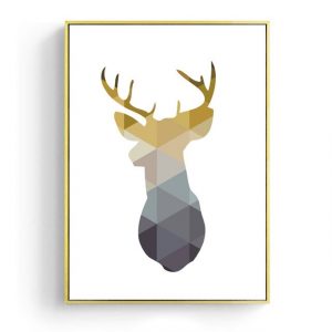 Nordic Style Canvas Painting HD Nordic Style Modern Home Decoration Geometric Deer Wall Artwork Modular Pictures Posters Bedroom