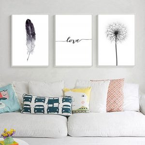 Nordic Style Canvas Painting for Living Room Feather Dandelion Decorative Pictures Wall Art Poster Wall Painting Wall Canvas