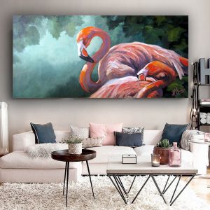 Nordic Style Modern Canvas Art Abstract Flamingos Sleeping Picture Animal Painting For Living Room Wall Prints on Cuadros Decor