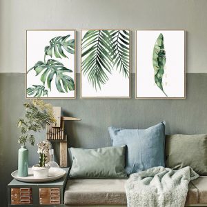 Nordic Tropical Plants Hipster Leaves English Decorative Painting Living Room bedroom Wall Poster No with frame Painting Canvas