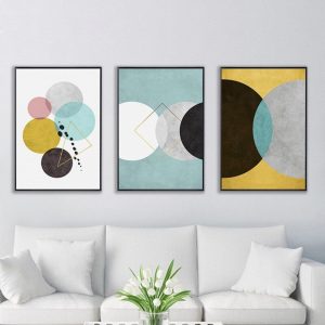 Nordic Wall Poster Abstract Modern Art Canvas Painting Decorative Picture Geometric For Kids Room Living Room Decor Unframed