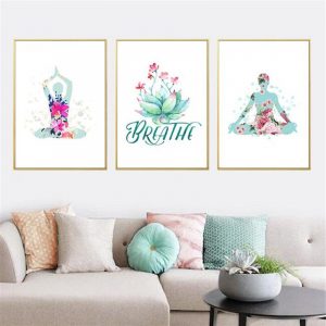 Nordic minimalism yoga art wall art living room mural bedroom decorative painting canvas painting