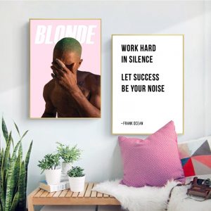 North American rapper Francis Lonny Poster Wall Art Canvas Prints , Work Hard In Silence Hip Hop Lyrics Quotes Painting Decor