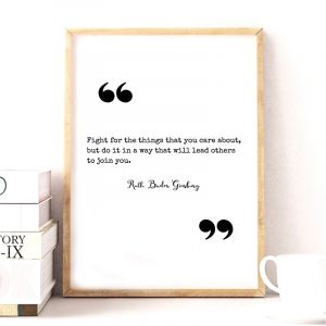 Notorious RBG Quote Poster And Print Ruth Bader Ginsburg Quotes Wall Art Canvas Painting Black White Picture Home Wall Decor