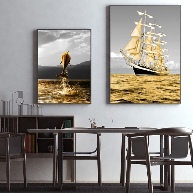 Ocean-Landscape-Sailing-Boat-Golden-Ocean-Life-Dolphin-Wall-Art-Canvas-Posters-and-Prints-Wall-Art-1.jpg
