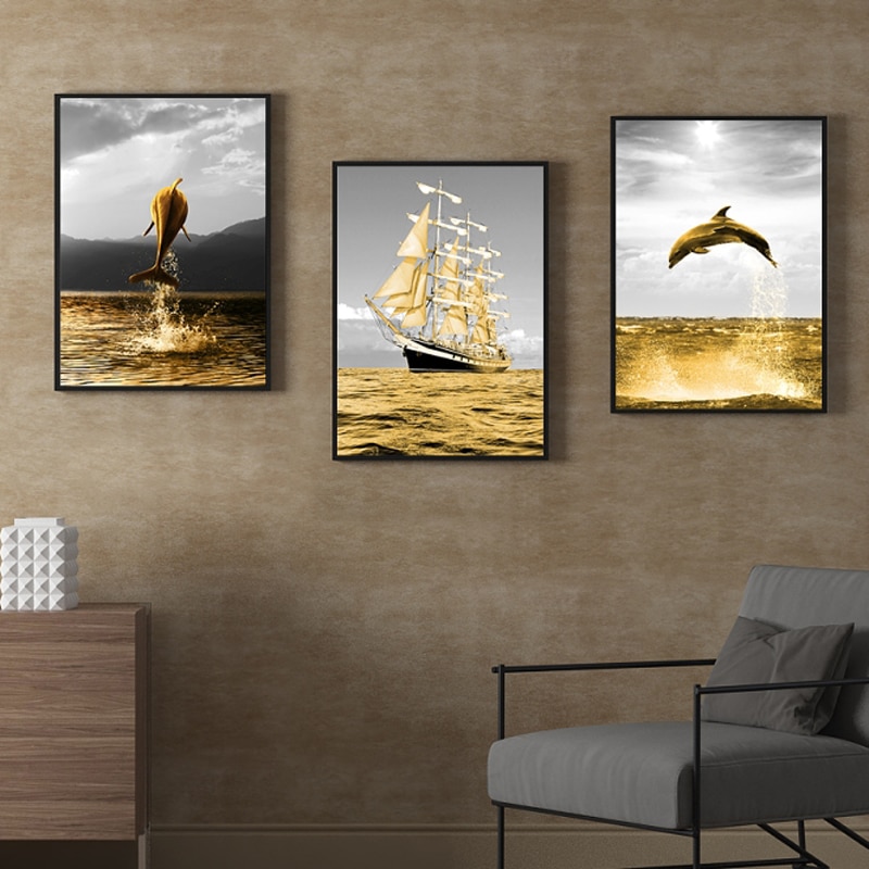 Ocean-Landscape-Sailing-Boat-Golden-Ocean-Life-Dolphin-Wall-Art-Canvas-Posters-and-Prints-Wall-Art-2.jpg