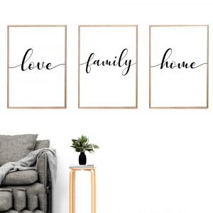 One Line Family Home Letter Canvas Painting Wall Art Nordic Posters and Prints Poster Love Laminas Decorativas Cuadros