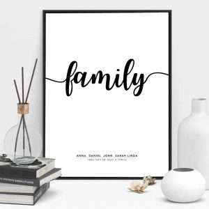 One Line Word Family Poster and Prints Scrabble Home and Love HD Image Decor for Home Minimalist Style Canvas Painting Unframe