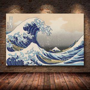 Original Kanagawa Surfing Katsushika Hokusai Canvas Painting Print Picture Poster Wall Bedroom Home Decoration