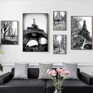 Paris Photography Prints Black and White Posters  Tower Home Wall Art Pictures Canvas Painting Paris Gallery Wall Décor